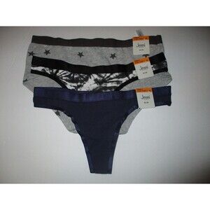 Jenni Womens Sz S Cotton Brief Thong Panty Underwear Lot of 3